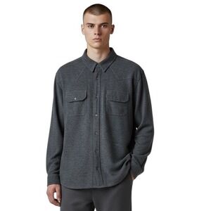 Ariat Shirt Men's XXL Gray Flannel Button Up Long Sleeve 100% Cotton Button‎ Up